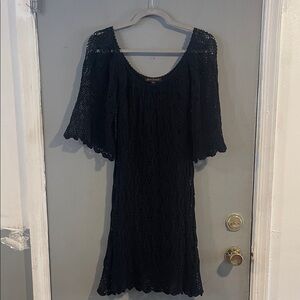 Betsey Johnson Black Crochet Dress Size small